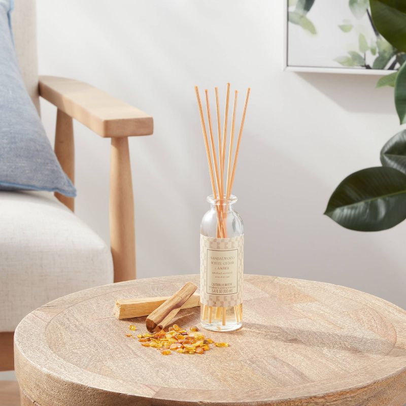 100ml Reed Diffuser with Cork Lid Sandalwood White Cedar &#38; Amber Brown - Threshold&#8482;, 3 of 7