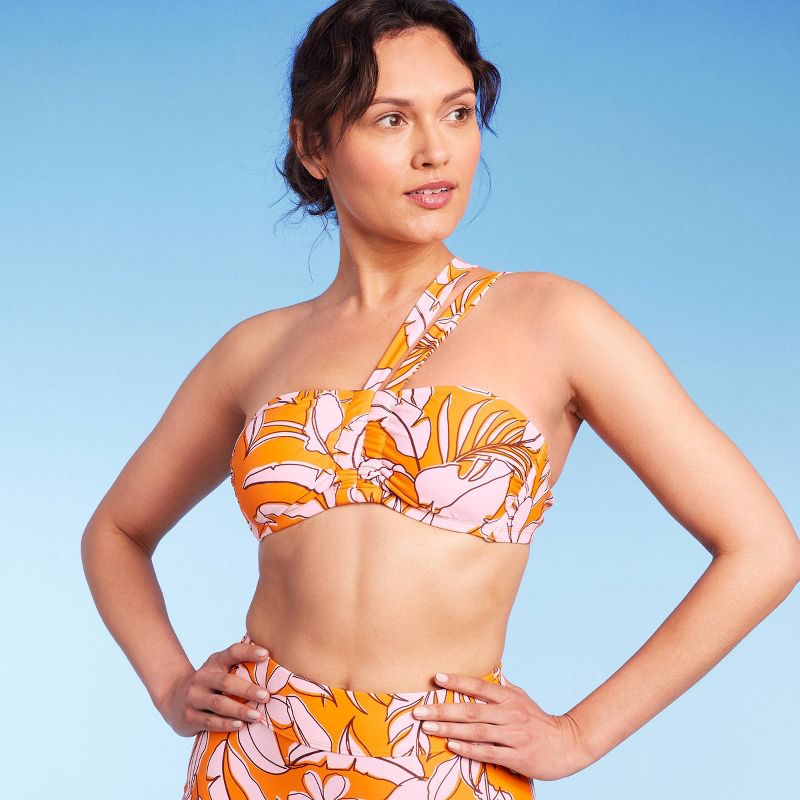 Women's Tropical Print Bralette Bikini Top - Kona Sol™ Orange, 5 of 23