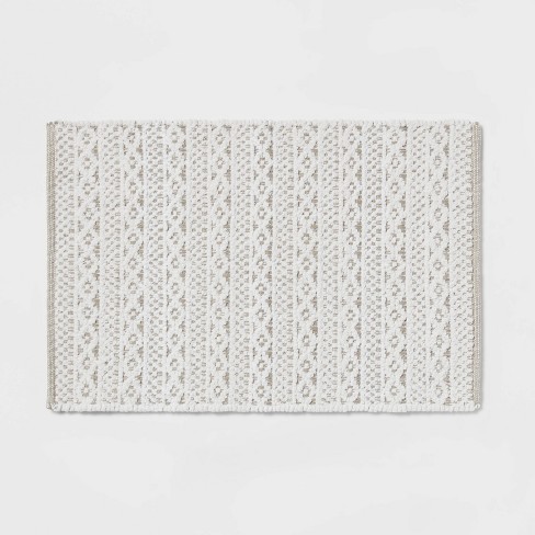 20x32 Chenille Bath Rug Gray/White - Threshold™