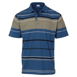 Gioberti Mens Multiple Stripe Polo Shirt With Pocket - Short Sleeve Yarn Dye - 1 of 2