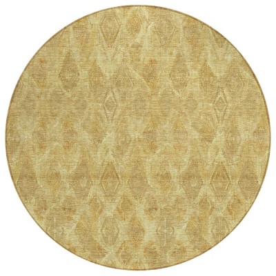 Gold Taupe And Beige Geometric Washable Indoor Outdoor Area Rug