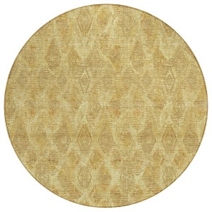 Gold Taupe And Beige Geometric Washable Indoor Outdoor Area Rug - 1 of 4