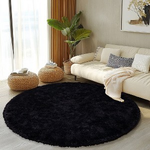 LOVEVOOK Round Fluffy Area Rug - Super Soft Circle Rugs for Kids Room - Shaggy Rugs for Nursery Fuzzy Carpet for Boys Girls Room - 1 of 4