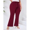 Womens Plus Size Tie Front Stratchy Business Casual Pants - 2 of 3
