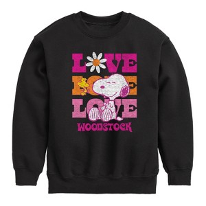 Boys' - Peanuts - Love Woodstock Graphic Long Sleeve Fleece Sweatshirt - 1 of 4