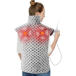 Heating Pad for Neck and Shoulders and Back,Vibrating Heating Pad for Back,Heating Pad with Massager, 24"×33",2 Heat Levels+4 Massage Modes - 1 of 4