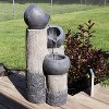 Sunnydaze Outdoor Solar Powered Polyresin Tiered Cascading Cups Water Fountain with Battery Backup - 31.25" - 4 of 4