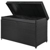 Nestfair 200gal Wicker Patio Deck Box with Lid and Wheels Black - 2 of 4