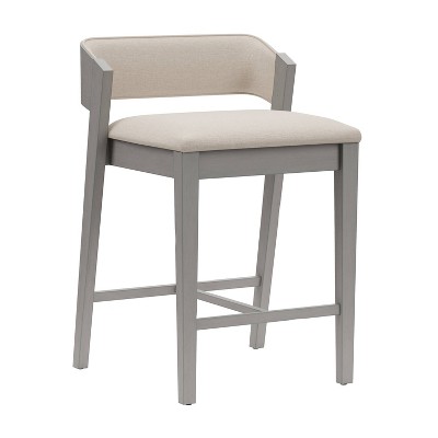 26" Dresden Wood and Upholstered Counter Height Barstool Distressed Gray - Hillsdale Furniture
