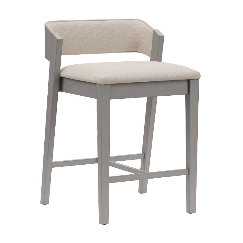 26&#34; Dresden Wood and Upholstered Counter Height Barstool Distressed Gray - Hillsdale Furniture, 1 of 17