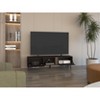 Vynxaria Modern 63" Wide TV Stand in Black Wengue and Light Oak with Two Pull-Down Cabinets and Cable Management - 3 of 4
