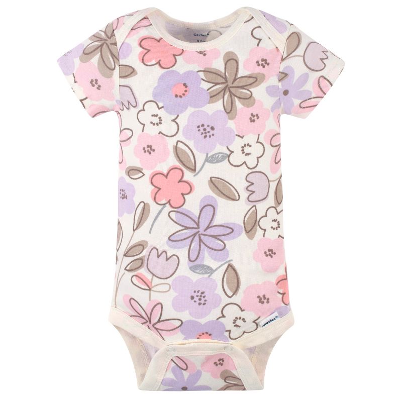 Onesies® Brand Baby Girls Short Sleeve Bodysuits, 4-Pack, 4 of 10
