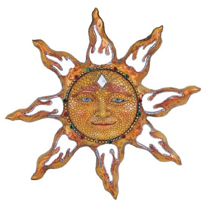 FC Design 11" Mosaic Sun Face Sculpture Wall Decor Art Hanging Sun Celestial Decoration, 1 of 4