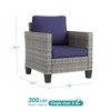 Sonkuki 2PCS Patio Single Sofas Outdoor Wicker Rattan Furniture Set w/ Soft Cushions for Garden Yard Porch - 2 of 4