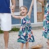 PATPAT Family Matching Mommy and Me Floral  Strap Midi Dresses and Splicing Short-sleeve T-shirts Sets - 3 of 4