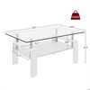 RISOKEYS Rectangle Coffee Table - Tempered Glass Top with MDF Layer, Modern Coffee Table with Storage Shelf for Living Room - 3 of 4