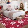 Washable Christmas Snowflake Print Living Room Rugs, Xmas Decorative Carpet for Bedroom Kids Room, Non Slip Low Pile Floor Cover - 4 of 4