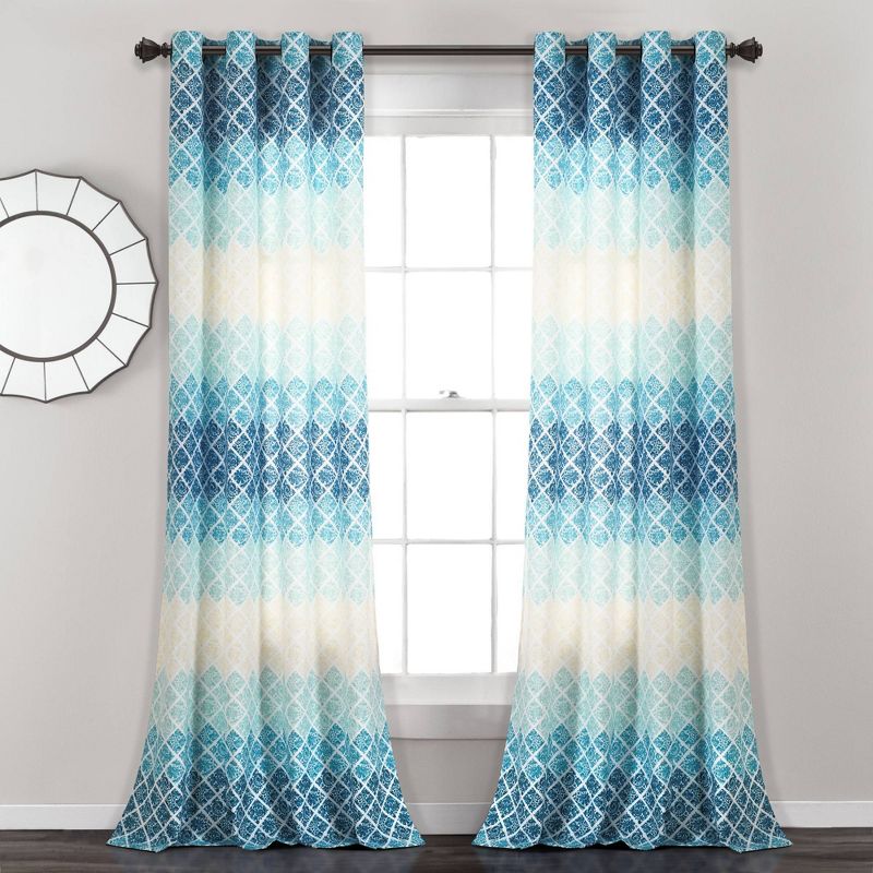Set of 2 84"x52" Medallion Ombre Window Curtain Panels - Lush Décor, 1 of 8