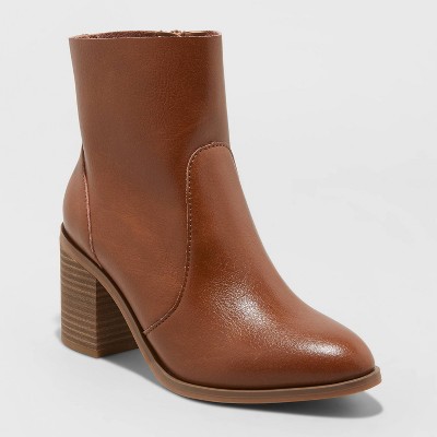 women's cognac ankle boots