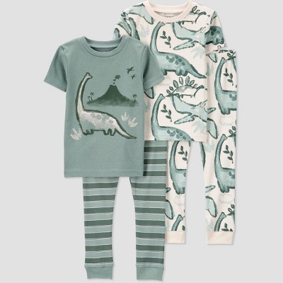 Carter's Just One You® Toddler Boys' Striped Moose Short Sleeve Pajama Set  - Brown/green 2t : Target