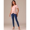 INSPIRE CHIC Women's Short Sleeve Round Neck Stretch Business Classic Peplum Top - 4 of 4