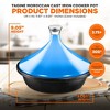 NutriChef Cast Iron Moroccan Tagine - 2.75 Quart Tajine Cooking Pot with Stainless Steel Knob, Enameled Base, Cone-Shaped Enameled Lid - 2 of 3