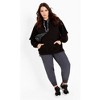 Avenue Women's Plus Size Frill Eggplant Hoodie - image 3 of 4