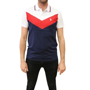 U.S. Polo Assn. Mens Slim Fit Cheveron Color Block Jersey Polo Shirt - 1 of 2