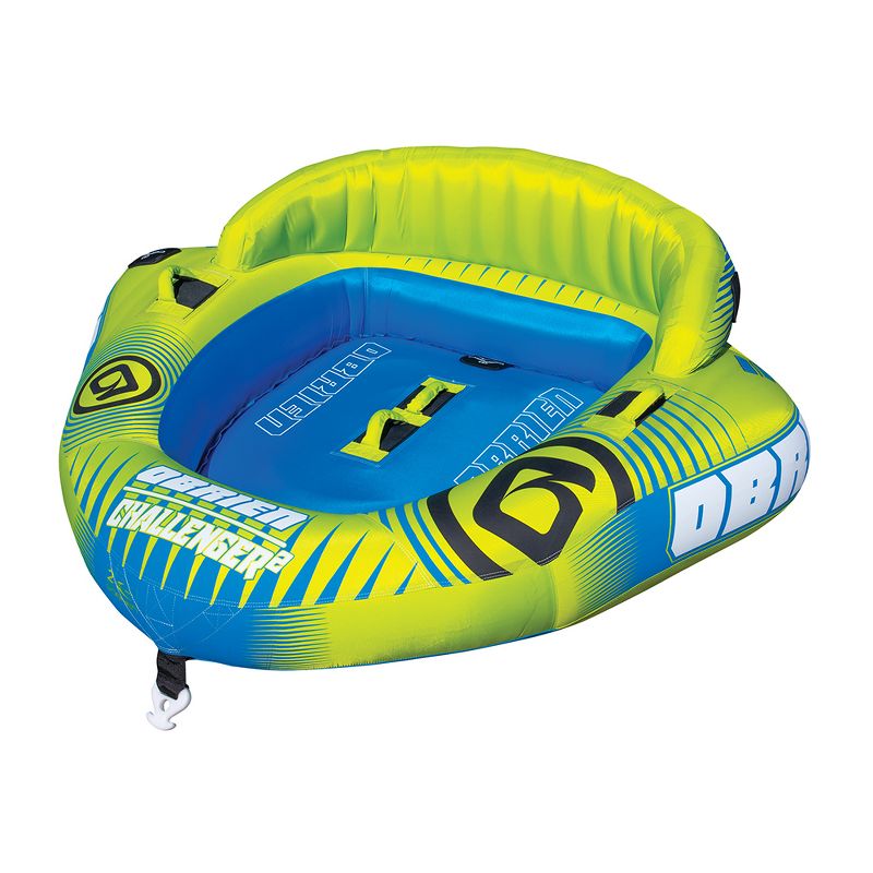 O'Brien Watersports 2181523 Challenger 2 Cockpit Series 2 Person InflatableTowable Rider Tube, Green and Blue, 1 of 5
