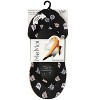 Memoi Women's 5 Pair Pack Studious Cats Fine Edge No Show Liner Socks Black One Size - 4 of 4