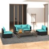 vidaXL Garden Lounge Set Black, Water Blue - 2 of 4
