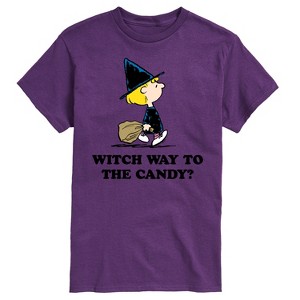 Men's - Peanuts - Witch Way To The Candy Short Sleeve Graphic T-Shirt - 1 of 4