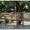 Decksplore Solid Teak Garden Bench Curved Backrest Arch Armrest All Weather 2 Seater for Patio Park Yard - 3 of 4