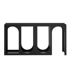Dexmalle Modular Entryway Console Table with Rectangular Exterior and Curved Interior Design - 1 of 4