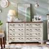 SinCiDo 54" Wide Farmhouse Dresser, 8 Drawer Wood Chest of Drawers w/Natural Texture, Vintage Bedroom Storage Dressers - 3 of 4