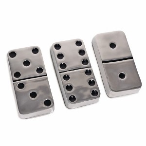 HomeRoots Set of Three Silver And Black Decorative Dominoes - 1 of 4