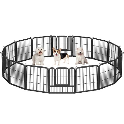 Yaheetech 16 Panels Dog Playpen Metal Pet Playpen, Black