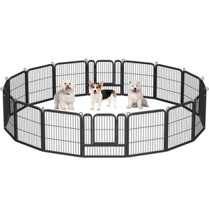 Yaheetech 16 Panels Dog Playpen Metal Pet Playpen, Black - 1 of 4
