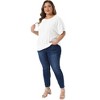 Women's Plus Size Eyelet Double Layered Hem Crew Neck Batwing Sleeve Casual Summer Blouses - Agnes Orinda - 3 of 4