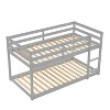 Whisen Twin over Twin Wood Floor Bunk Bed with Full Length Guardrail and Ladder - 4 of 4