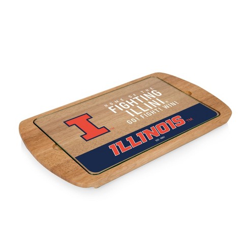 NCAA Illinois Fighting Illini Parawood Billboard Glass Top Serving Tray - image 1 of 3