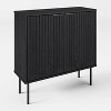 CorLiving Lysander Storage Bar Cabinet with Fluted Doors Black: Laminated Surface, MDF Frame, Divided Fixed Shelves - 3 of 4
