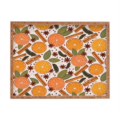 Avenie Christmas Cinnamon Spice Rectangular Tray -Deny Designs