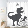 Paaaawaters 1pc Dinosaur Bath Silhouette Printed Shower Curtain, Waterproof Bathroom Shower Curtain With Hooks - 3 of 4