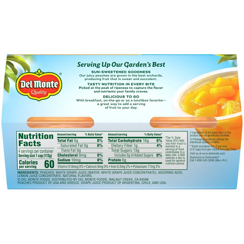Del Monte Diced Peaches Fruit Cup, 3 of 8
