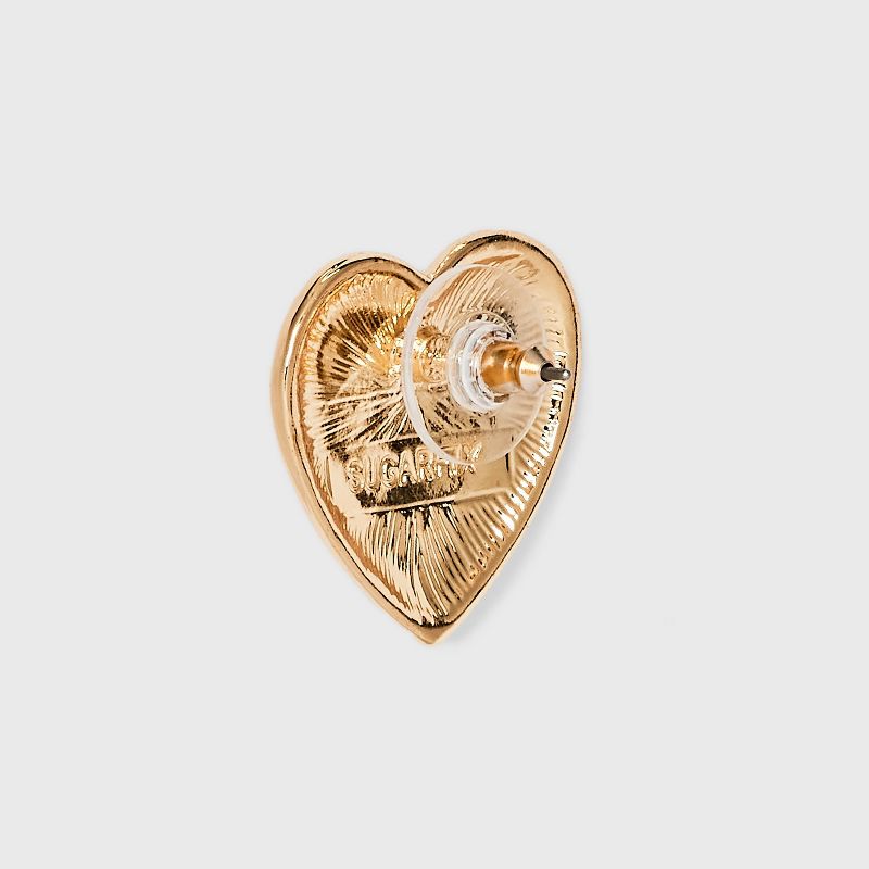 SUGARFIX by BaubleBar Crystal Heart Stud Earrings - Gold, 3 of 6