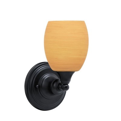 Toltec Lighting Any 1 - Light Sconce in  Matte Black with 5" Cayenne Linen Shade