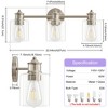 POWLIG 22.44-in 3-Light Nickel Dimmable Bathroom Vanity Light Vanity with Transparent Lampshade - 4 of 4