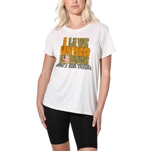 Women's Spongebob Squarepants What's Your Excuse? Loose T-Shirt White - 1 of 4