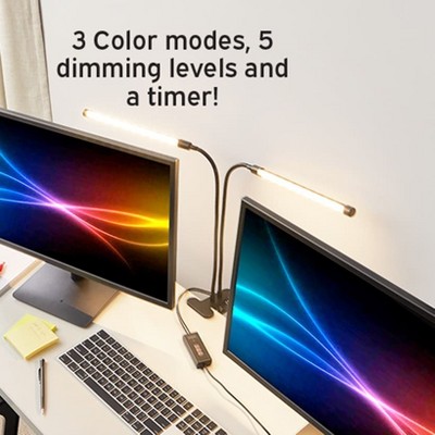 The Lakeside Collection Dual LED Desk Lamp With Clamp